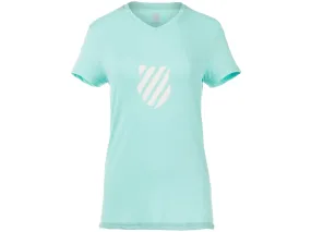 194243-485 | WOMENS HYPRCOURT EXPRESS LOGO TEE | ARUBA BLUE