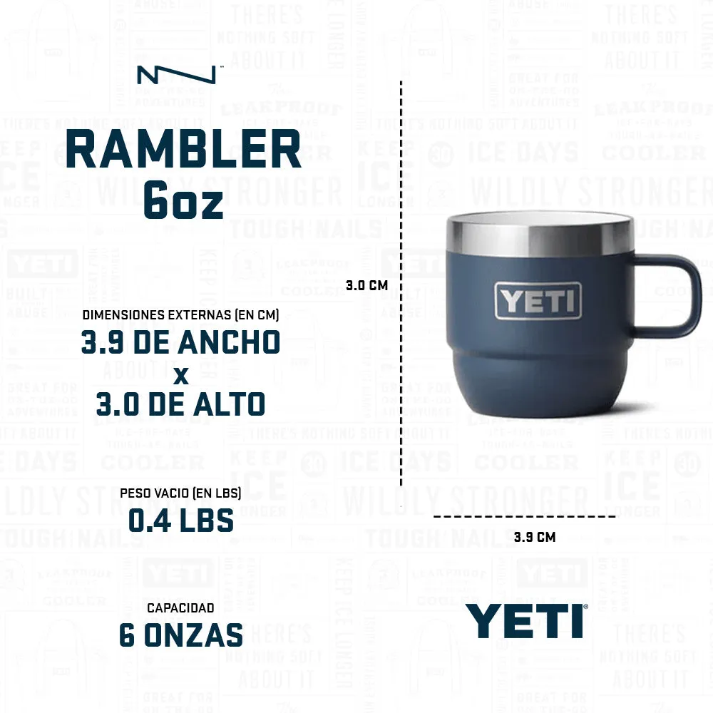 21071502532 TAZA RAMBLER 6oz STACKABLE 2 PIEZAS RESCUE RED MARCA YETI