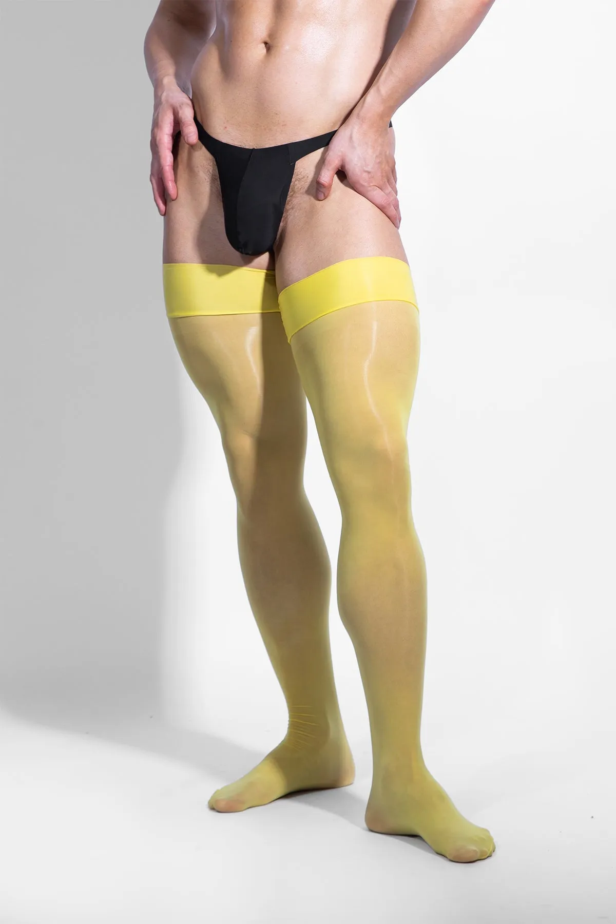 Allure Roll-Up Stockings - Banana Yellow