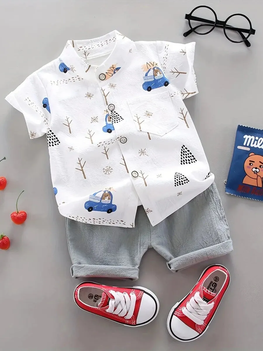 Baby Boys Summer Bear Clothes Set