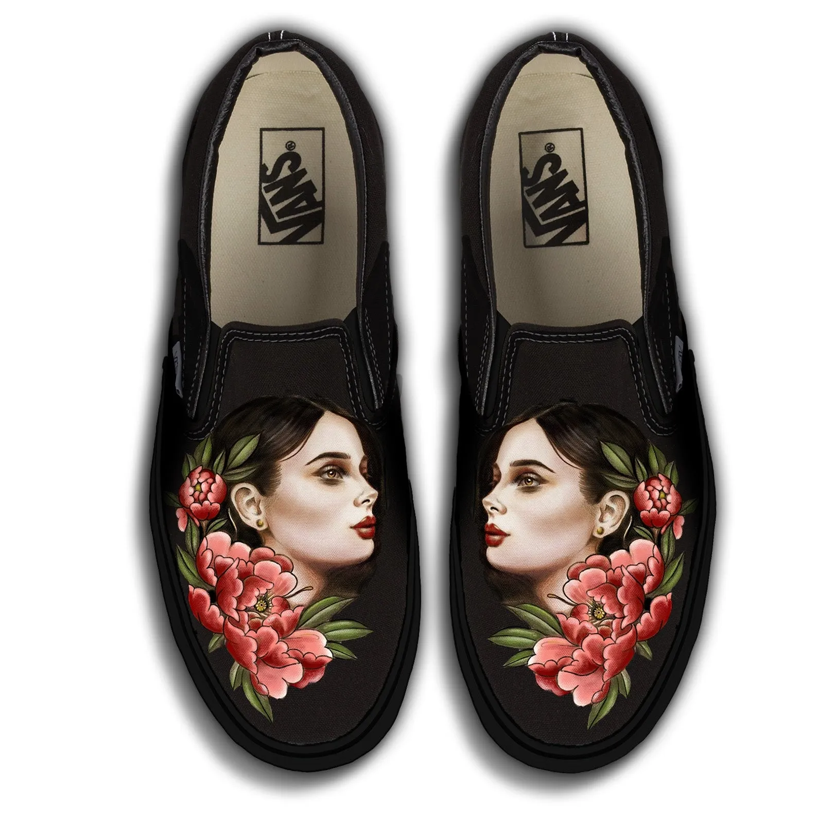 Baggins Original Classic Slip-On Tattoo Zoo Luna Milly Portrait