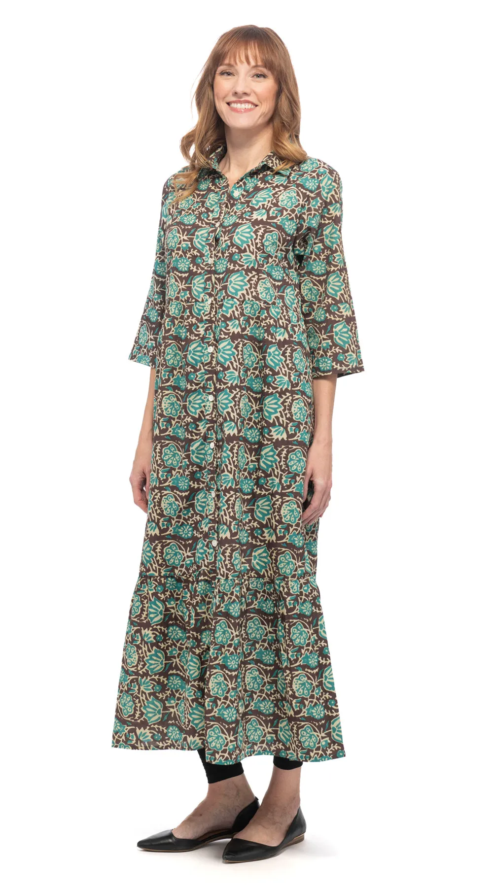 Barcelona Dress - teal raja - organic cotton