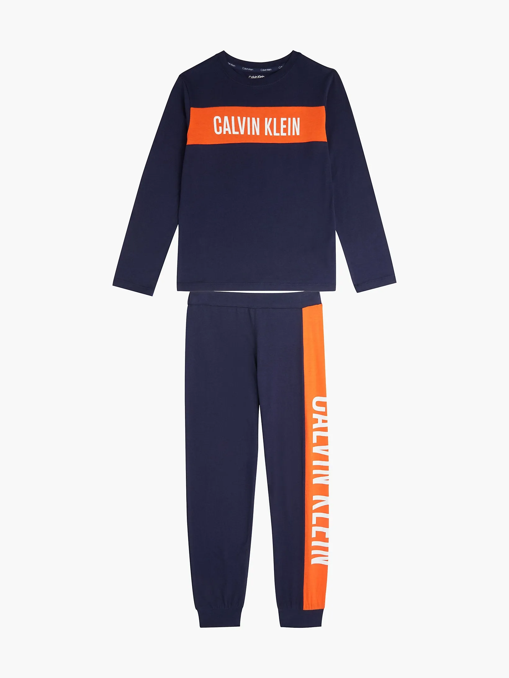 Calvin Klein Boys Intense Power PJ/ Pyjama Set Long Sleeve Cuffed Pants