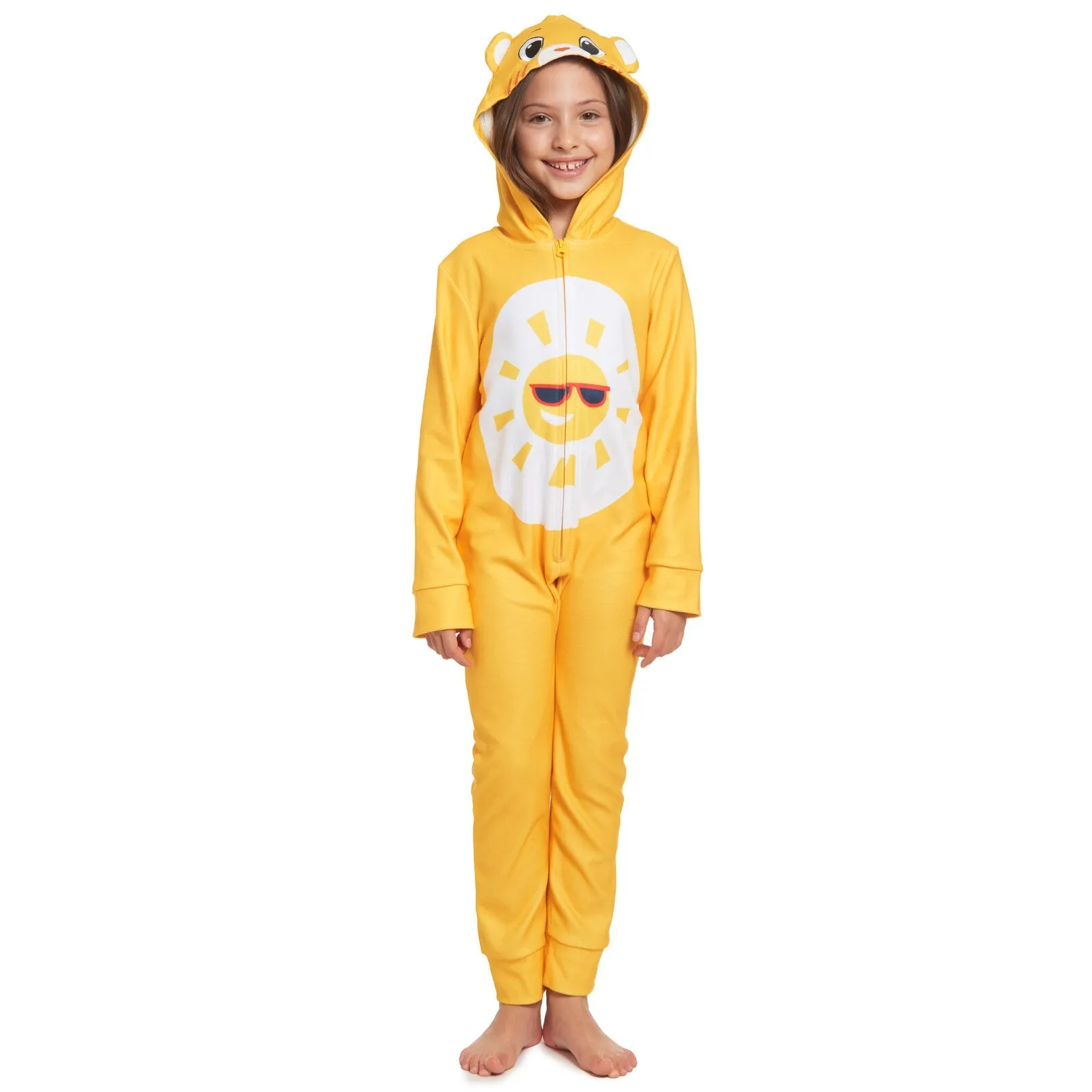 Care Bears Funshine Bear Fleece Zip Up Costume Pajama Coverall