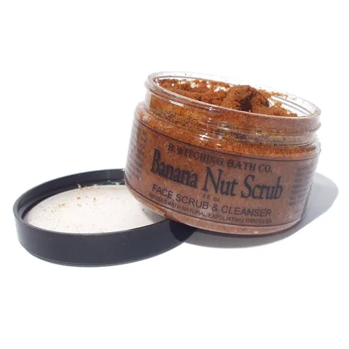 Clearance: Banana Nut Face Scrub & Cleanser by B.Witching Bath Co. Made in USA FC502