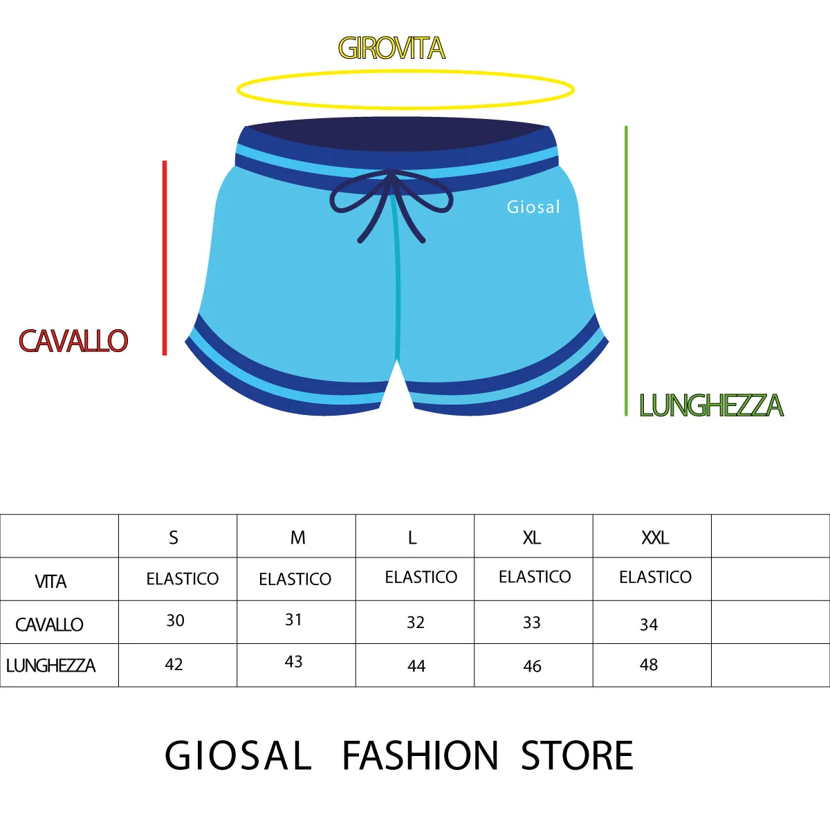 Costume Da Bagno Summer Boxer Mare Stampa Ancora GIOSAL-SU1055A