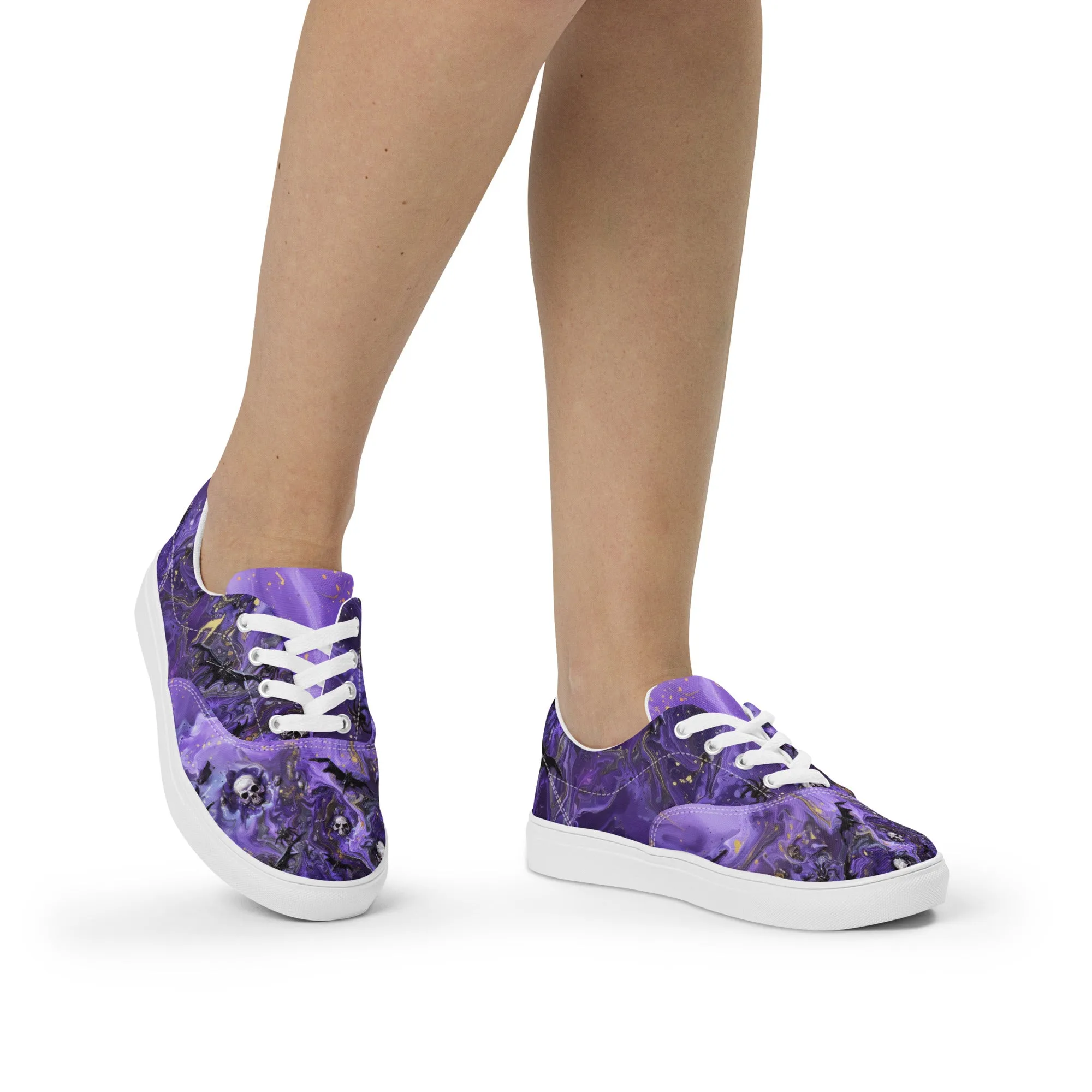 Darker Side of Purple Women’s lace-up canvas shoes