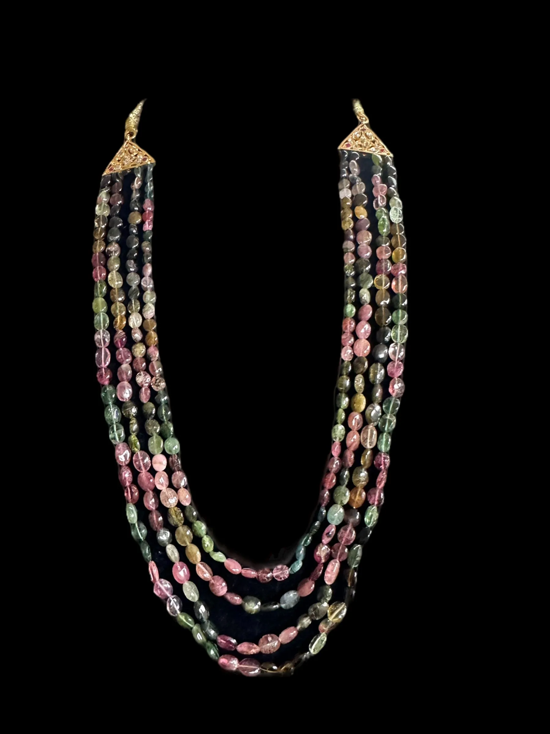 DNS94 Ghazal necklace in tourmaline beads ( SHIPS IN 3 WEEKS)