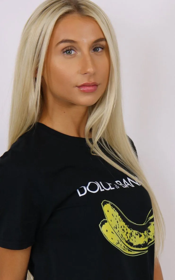 Dolce And Banana Graphic Black T-Shirt