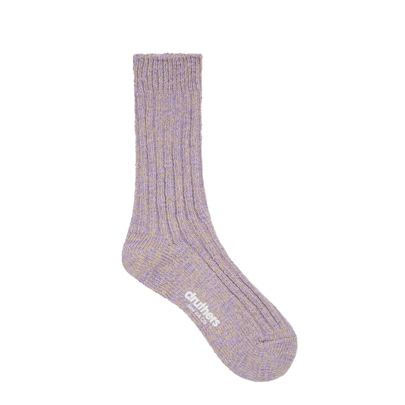 Druthers Organic Cotton Rib Slub Crew Sock Banana / Grape