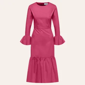 EHE Apparel Audrey ruffled Dress - Fuchsia