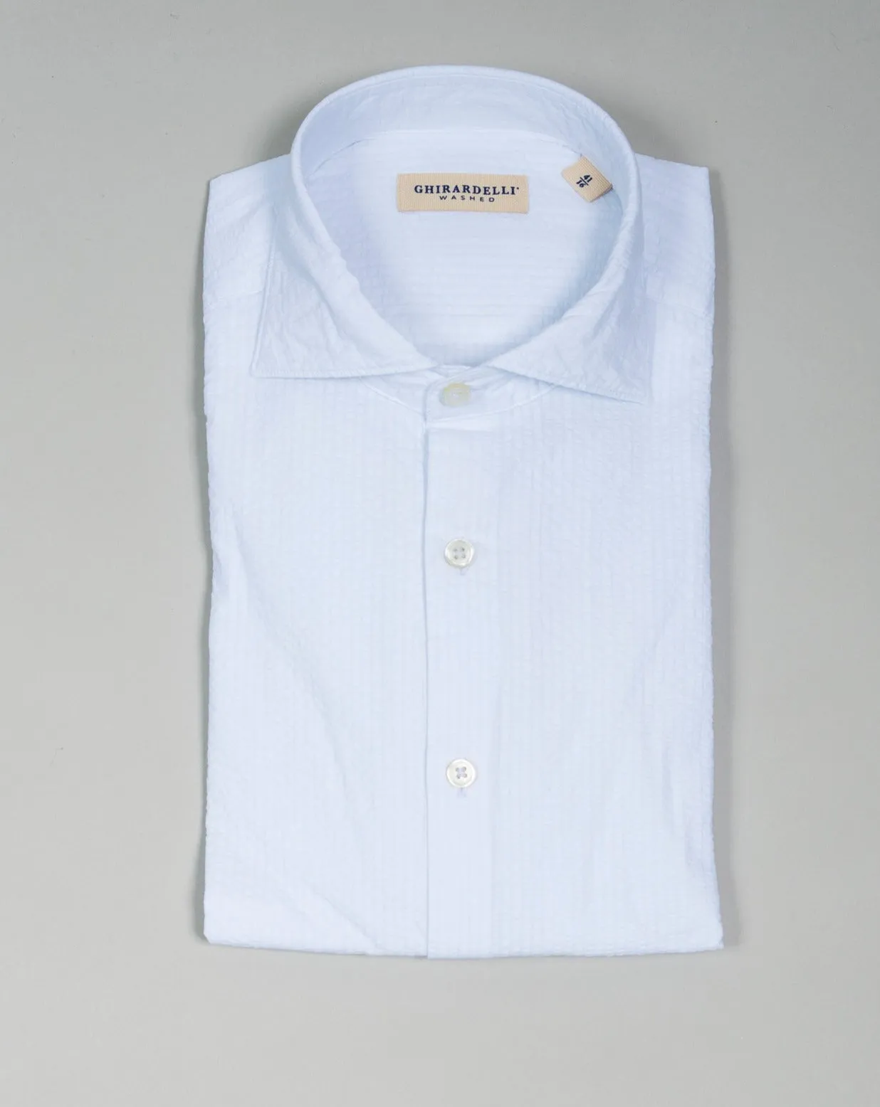 Ghirardelli Seersucker Cotton Shirt / White