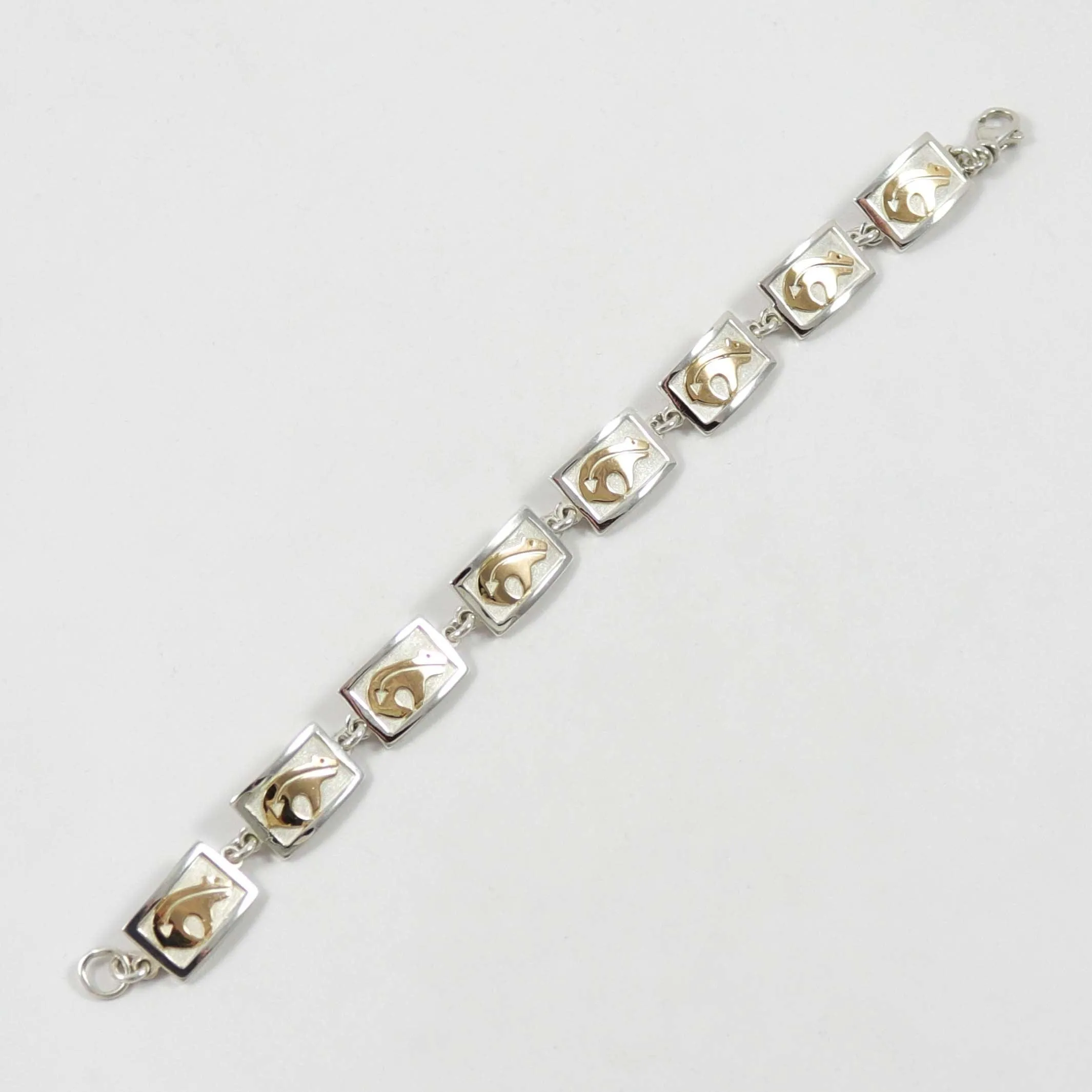 Gold and Silver Bear Bracelet