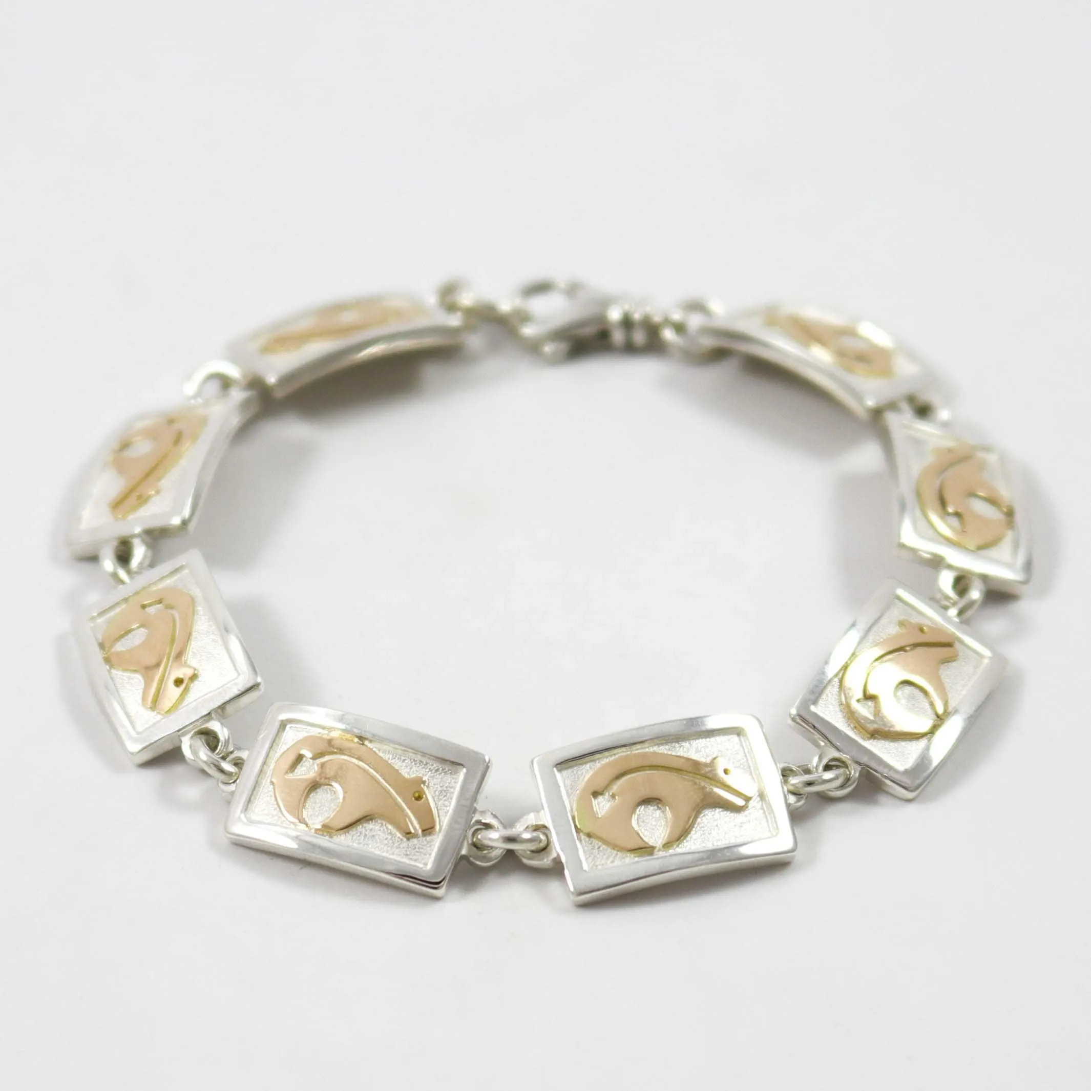 Gold and Silver Bear Bracelet