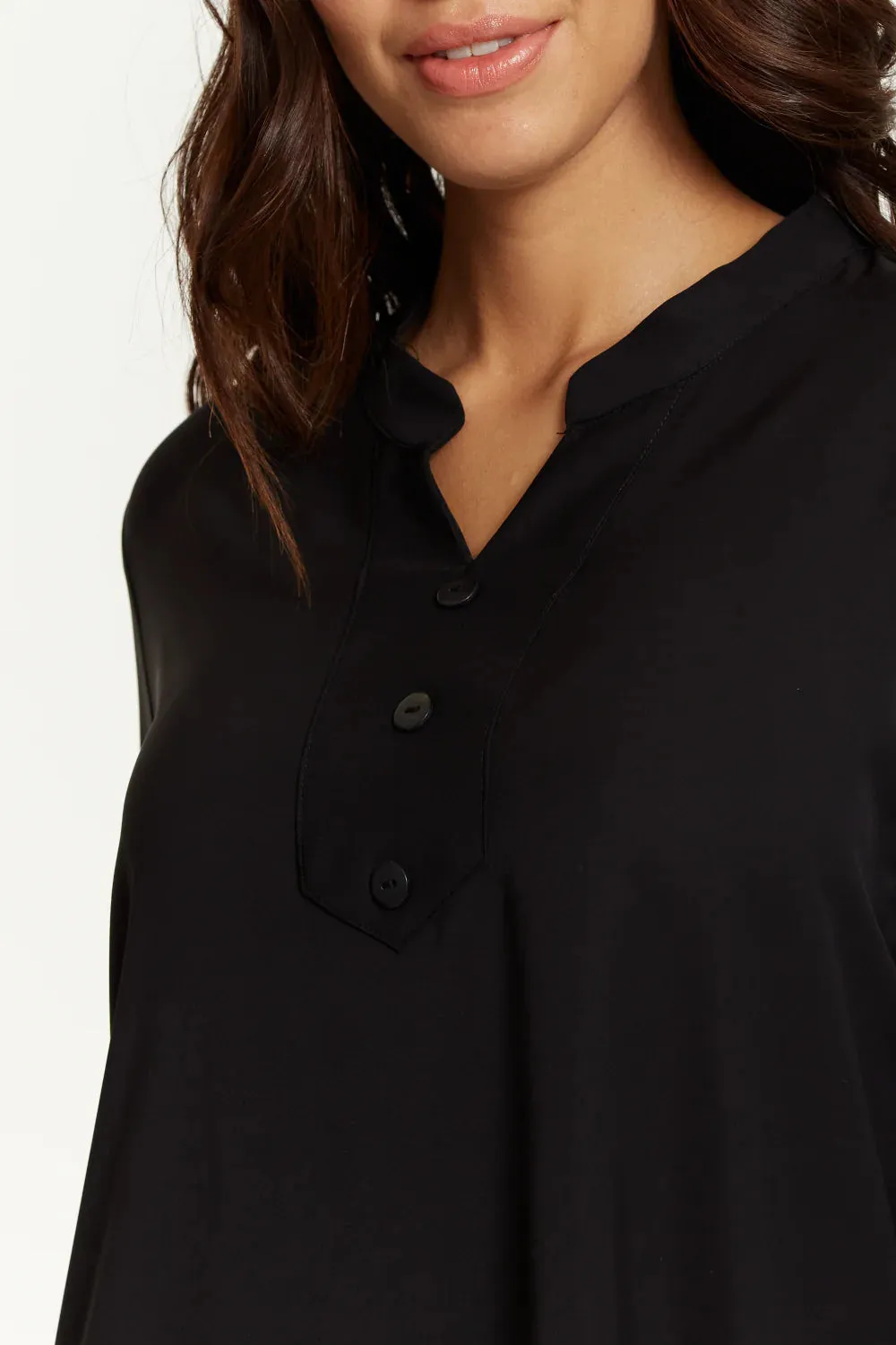 Hoxton Gal Long Sleeves Button Detailed Tunic