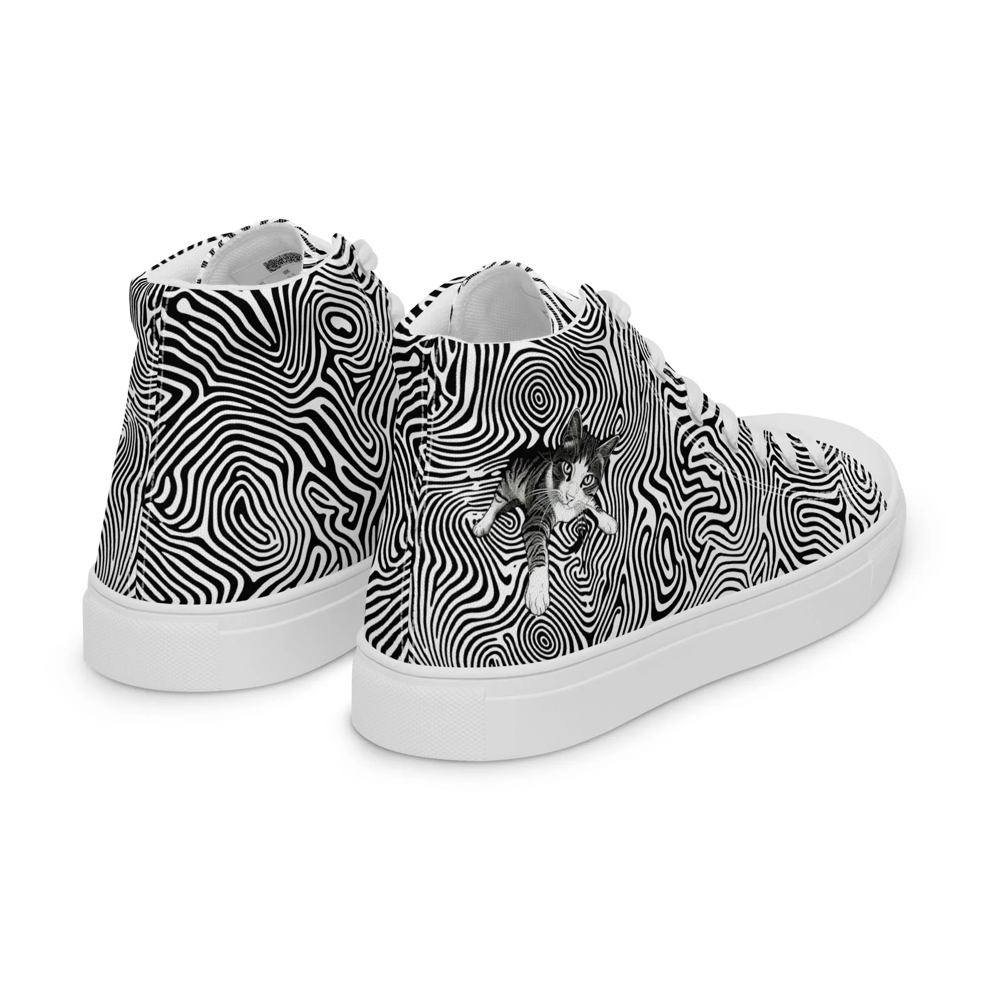 Illusionist Cat Men’s high top canvas shoes