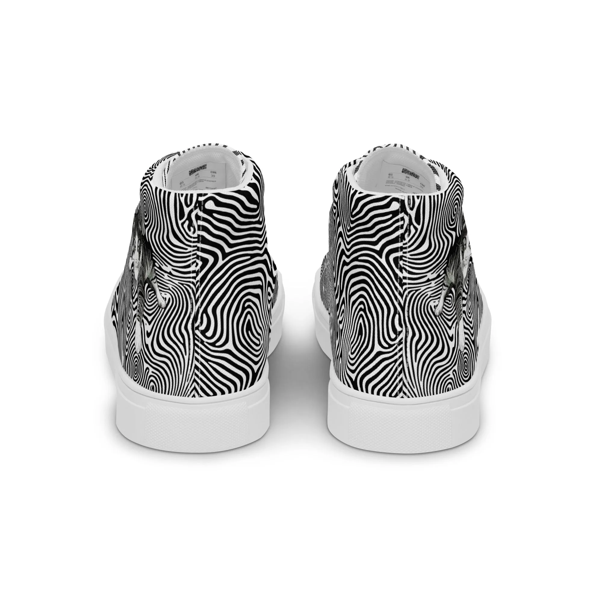 Illusionist Cat Men’s high top canvas shoes