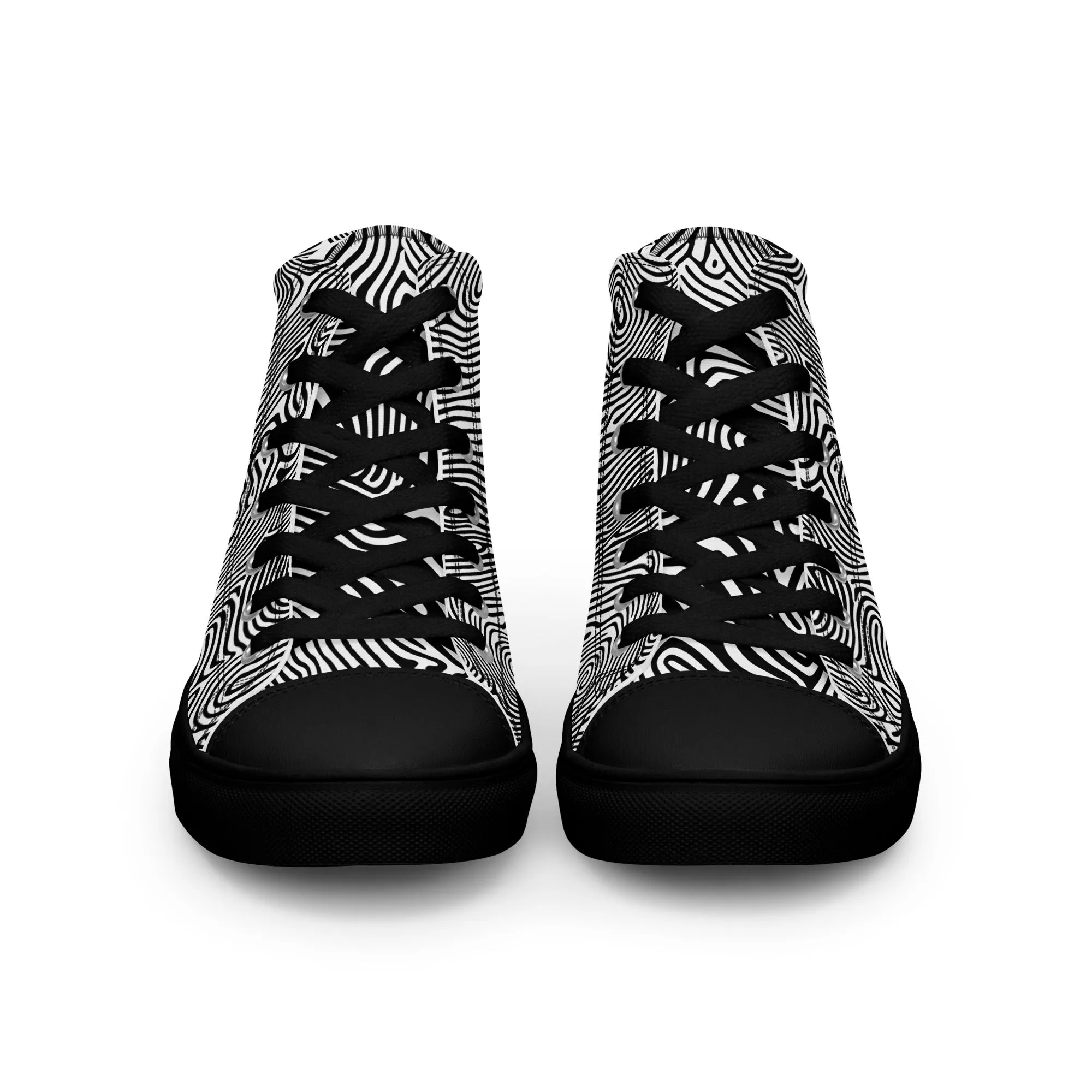 Illusionist Cat Men’s high top canvas shoes