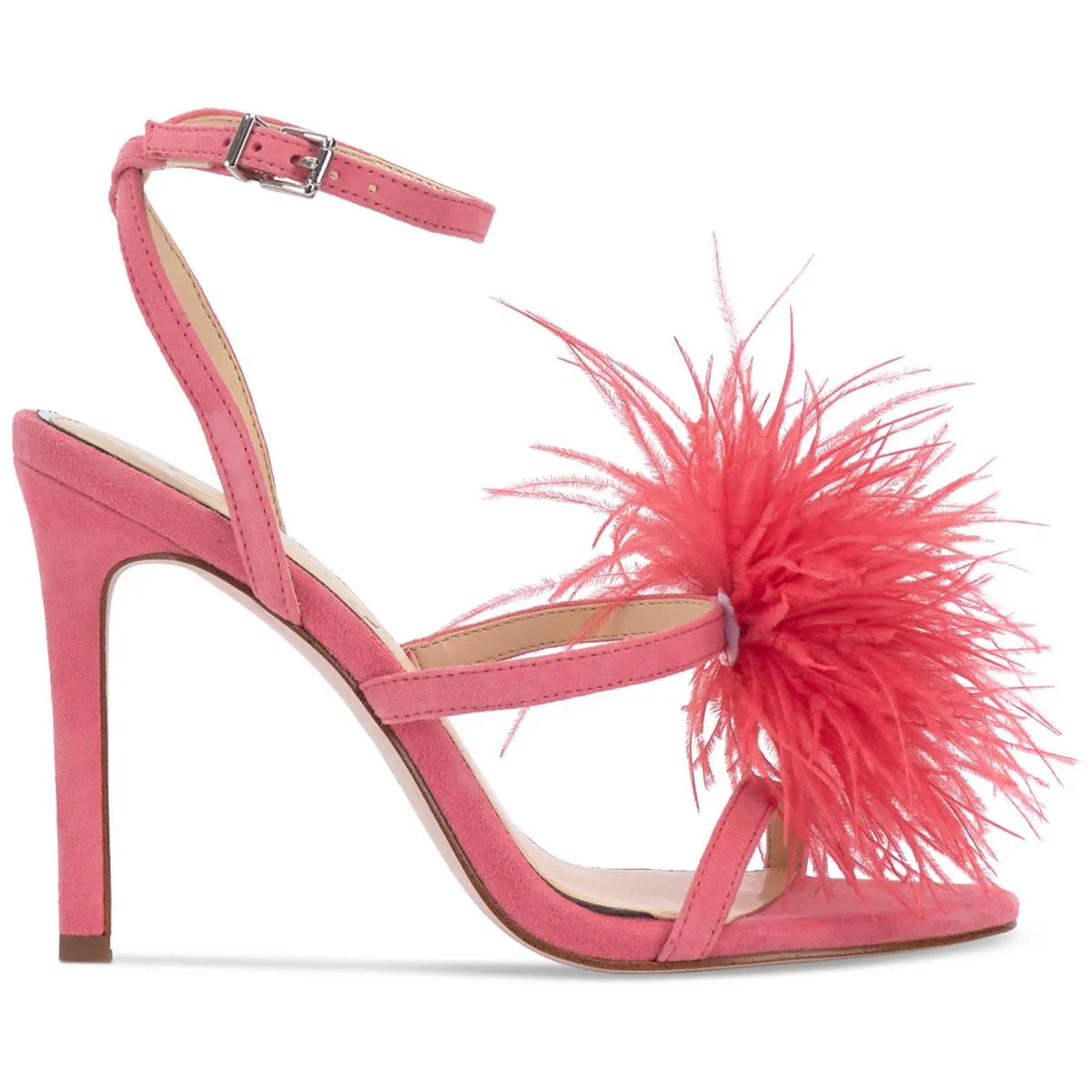 Jessica Simpson Womens Jenevya Suede Feathers Ankle Strap