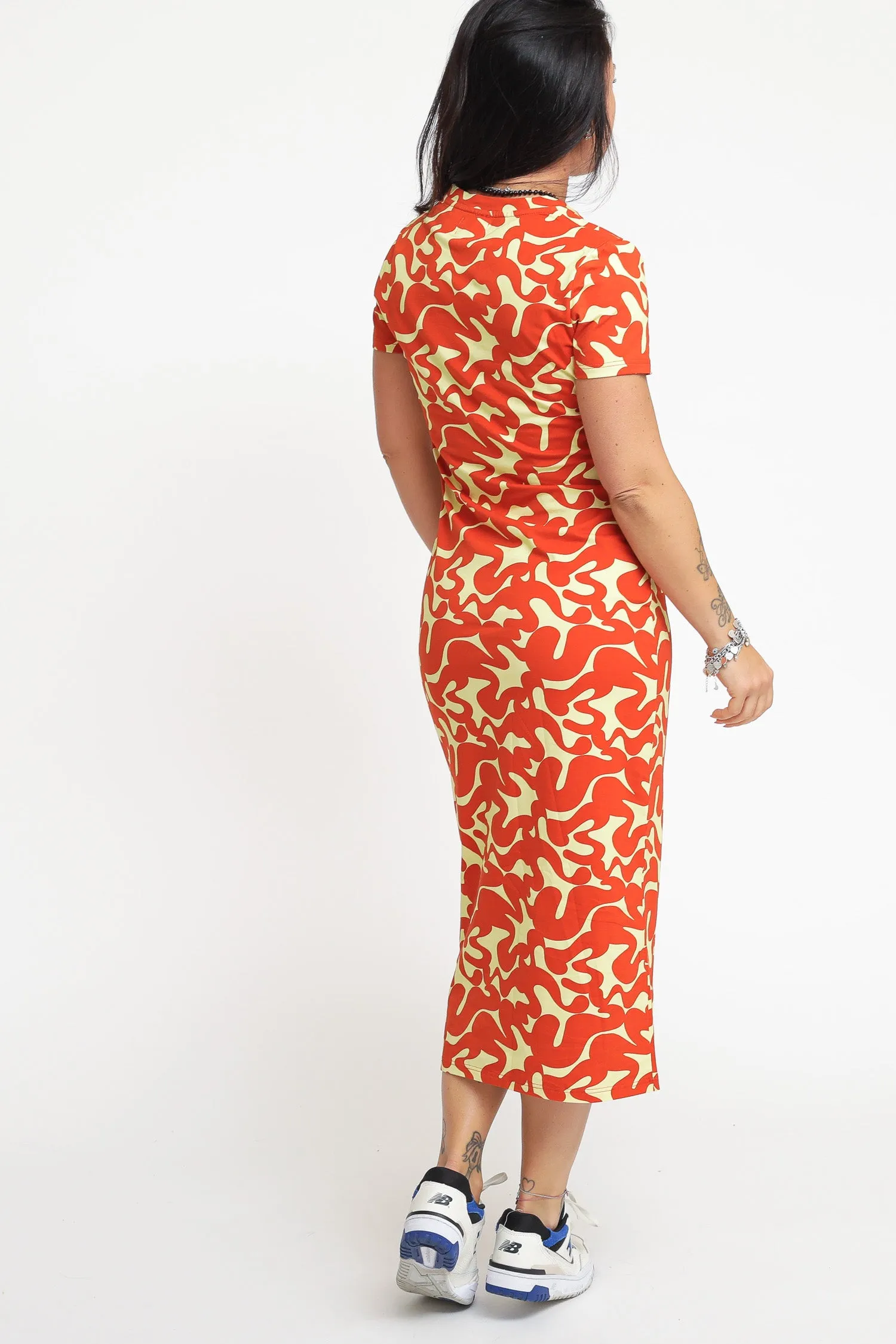 Ladies Dress Banana Orange Squiggle