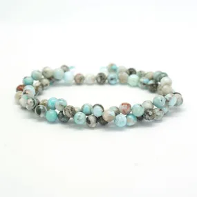 Larimar With Matrix 6mm Round - 15-16 Inch