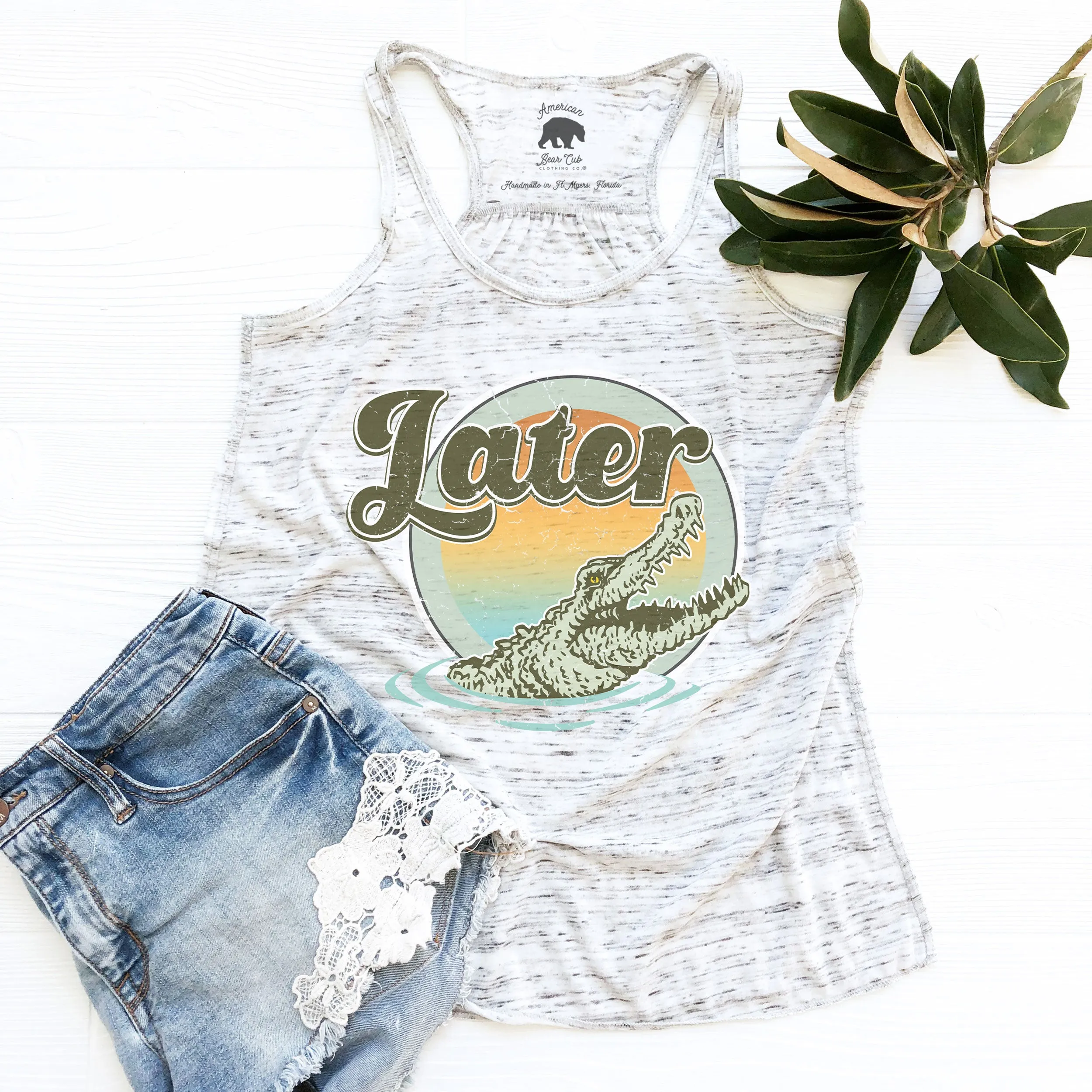 Later Gator flowy racerback tank top