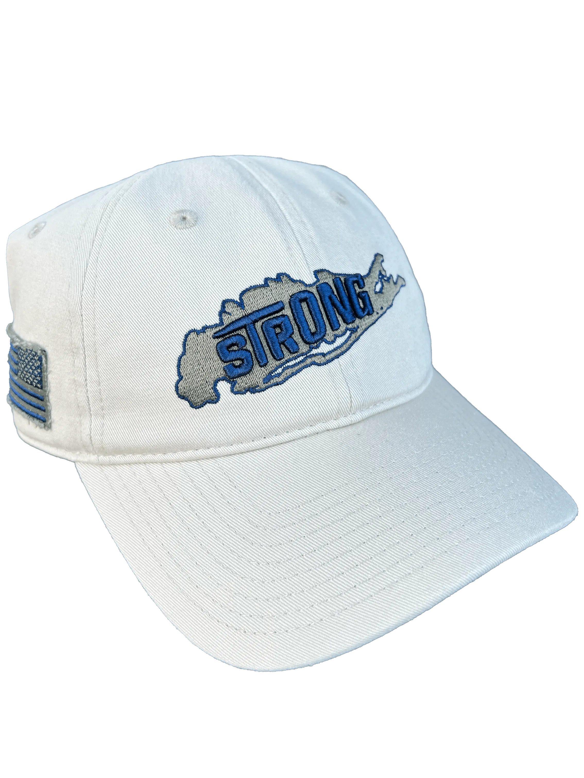 Long Island Strong Cream American Flag Strapback hat