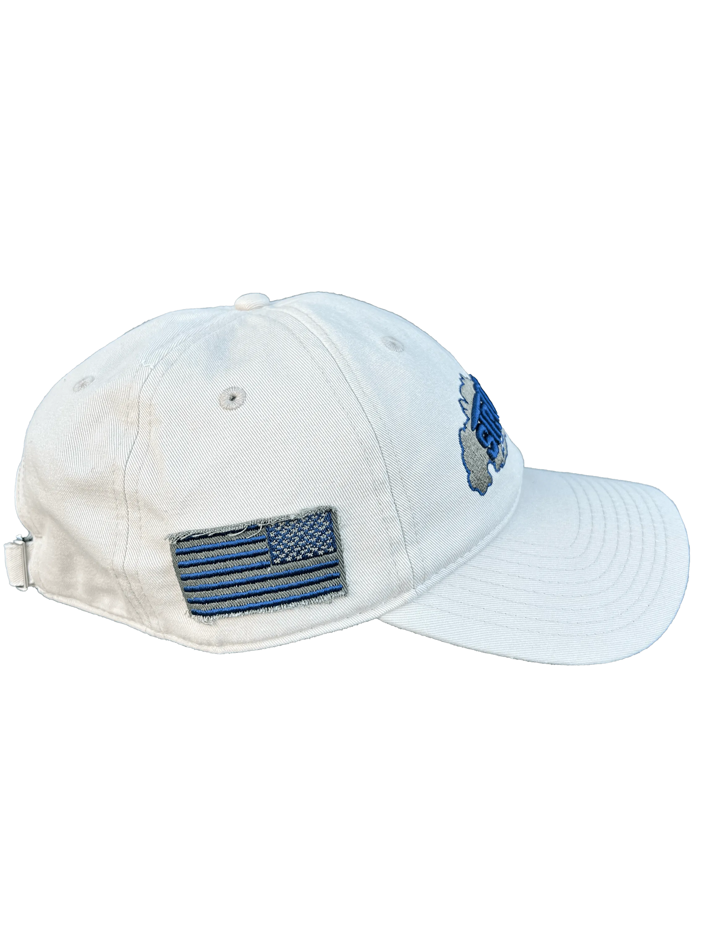 Long Island Strong Cream American Flag Strapback hat