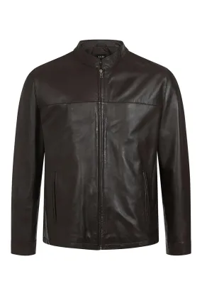 Men's Real Brown Leather Classic Jacket - 'BILLY'