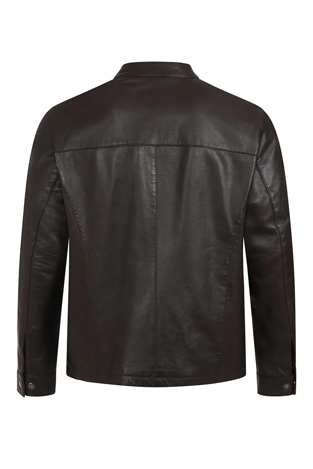 Men's Real Brown Leather Classic Jacket - 'BILLY'