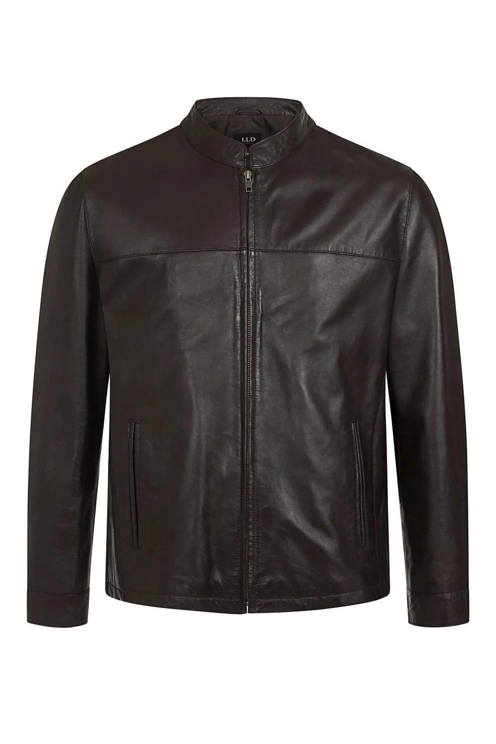 Men's Real Brown Leather Classic Jacket - 'BILLY'