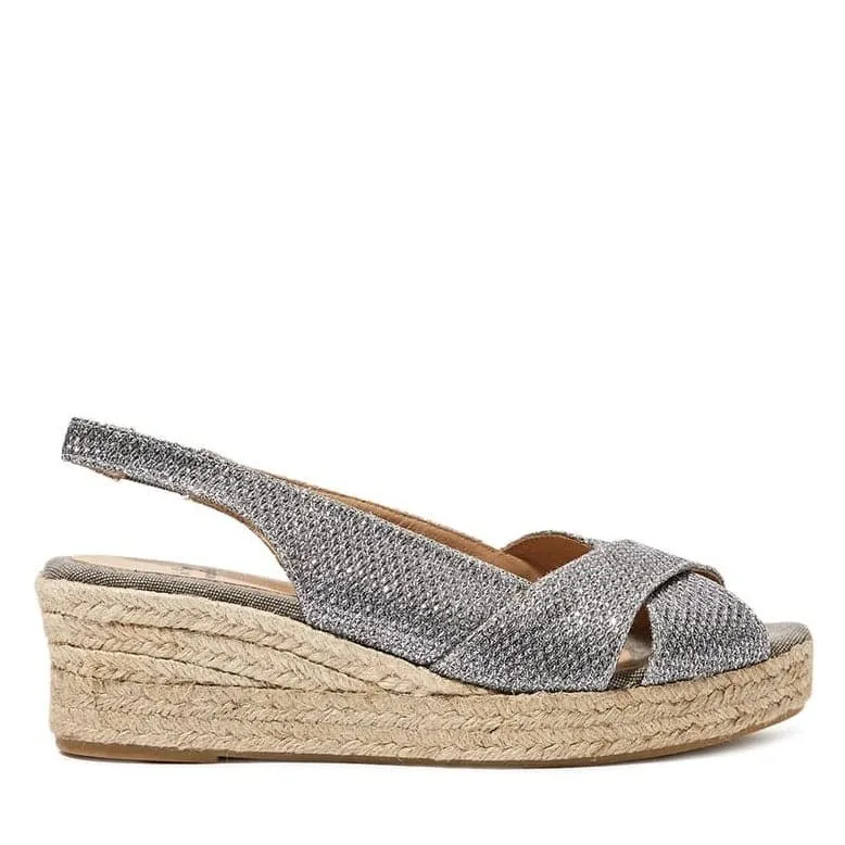 MetallicCotton Blend Wedge Espadrille for Women - Mabel-S