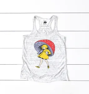 Mushroom Salt Girl flowy racerback tank top