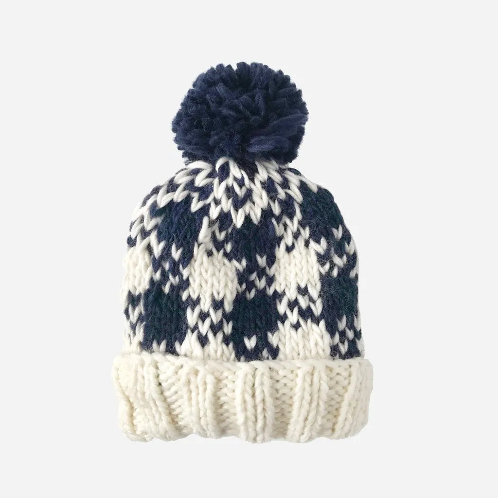 Navy Buffalo Check Hat