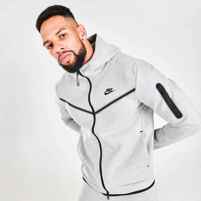 Nike Sportswear Tech Fleece Full Zip Hoodie & Joggers Set Grey