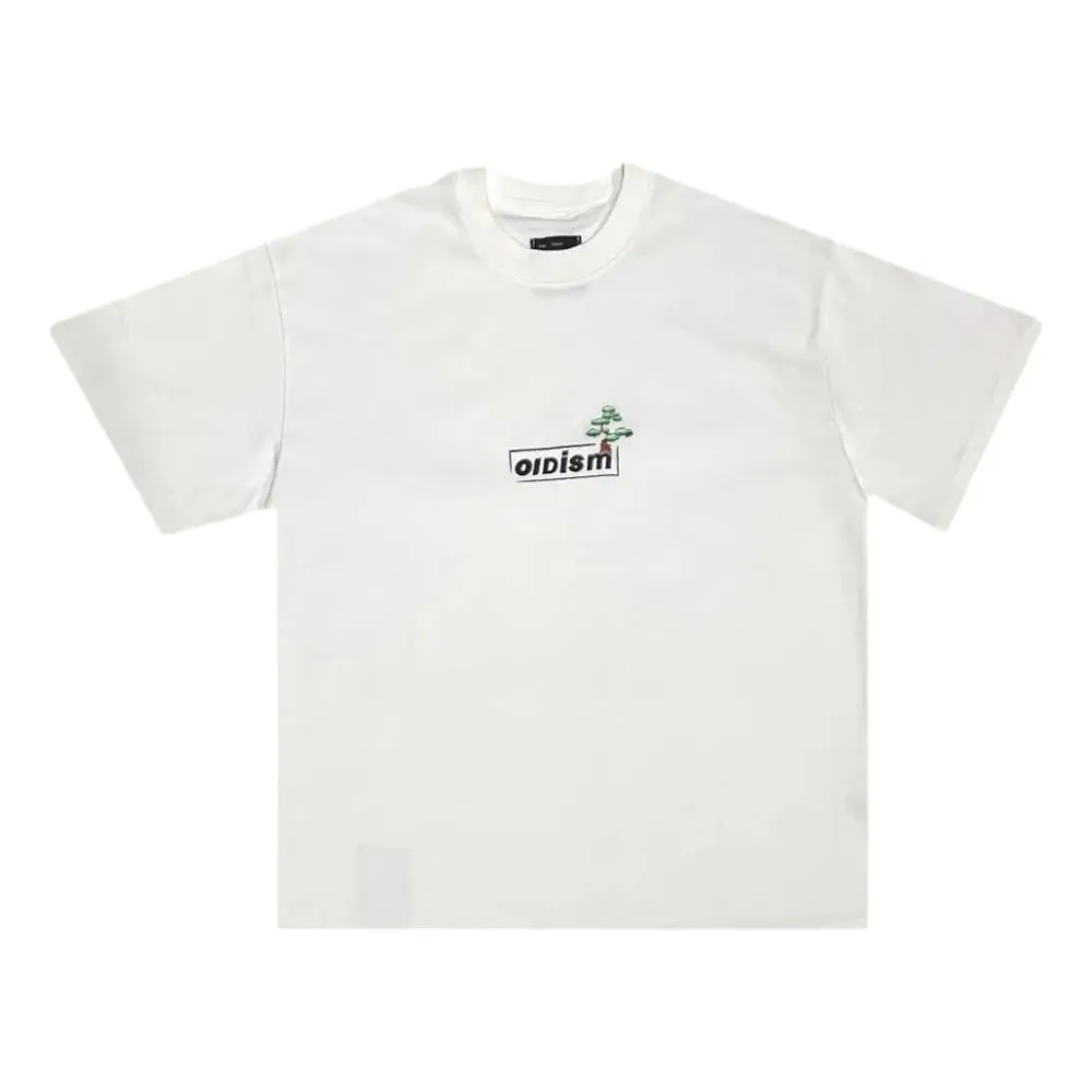 OLDISM OLD/SM POTTED PLANT EMBROIDERY LOGO TEE-WHITE