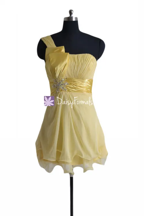 One Shoulder Cocktail Dress Banana Cocktail Party Dress Prom Dress (PR27361)