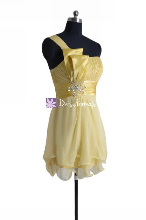 One Shoulder Cocktail Dress Banana Cocktail Party Dress Prom Dress (PR27361)