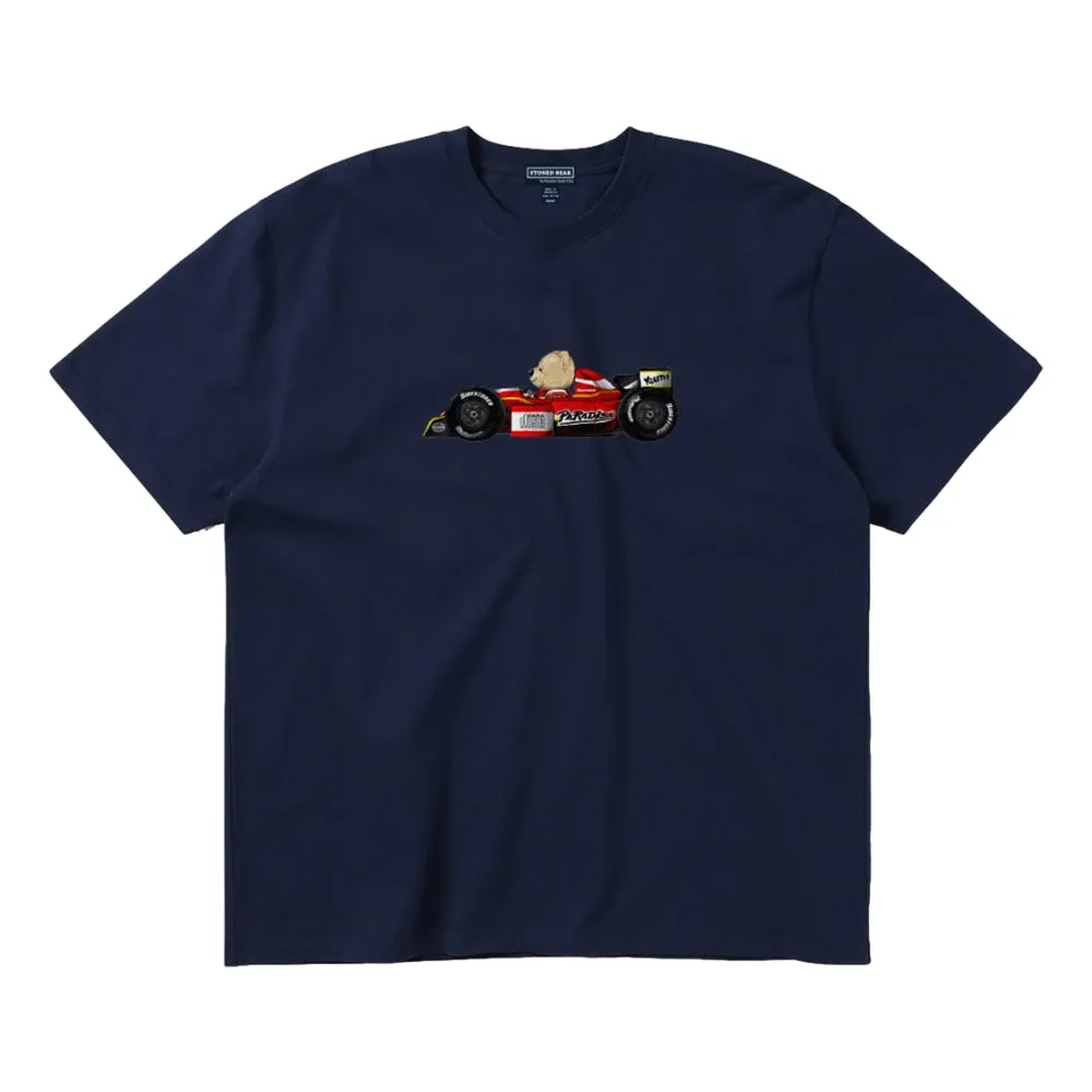 PARADISE YOUTH CLUB STONED BEAR F1 TEE-NAVY