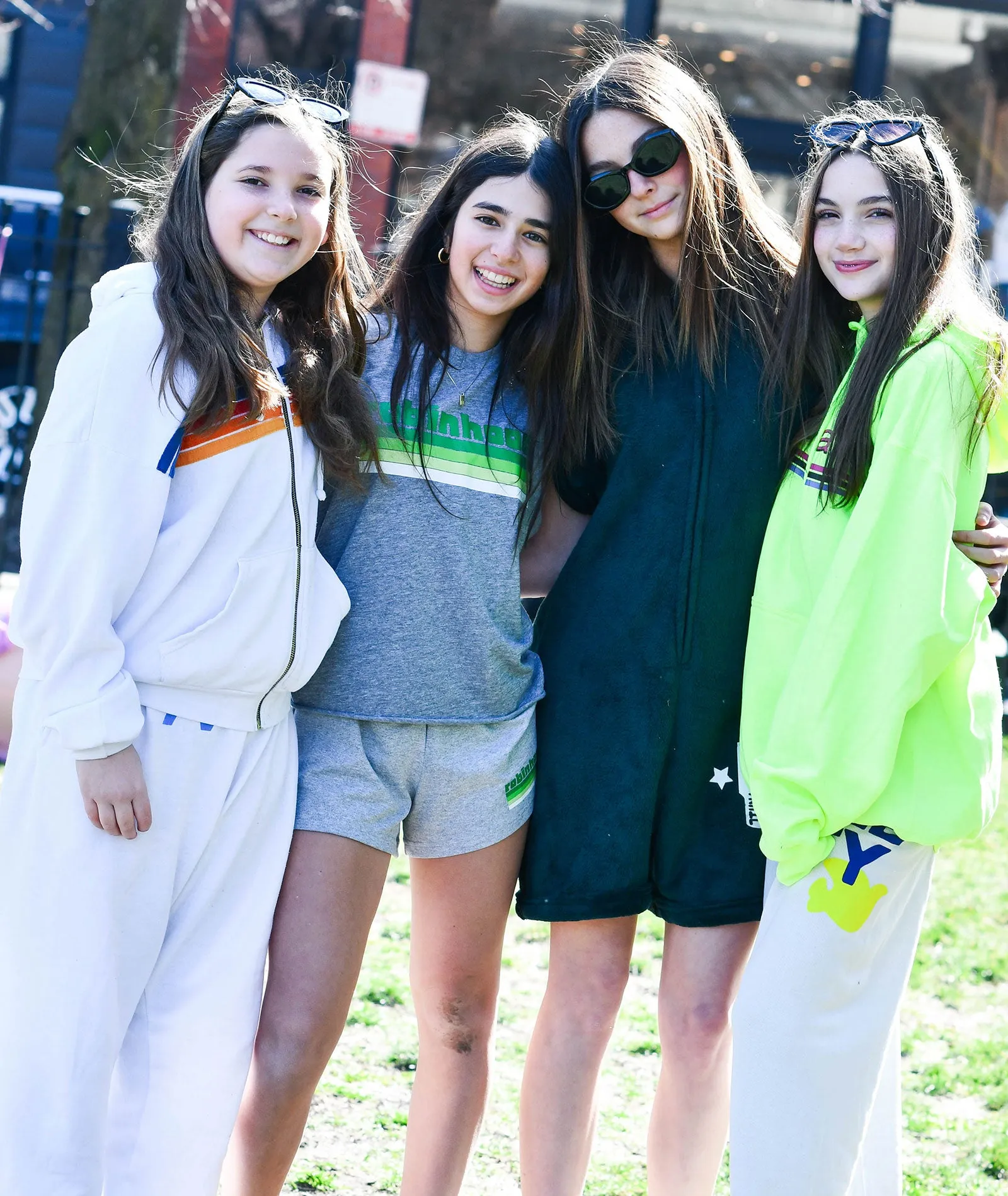 Rainbow Stripes Neon Yellow Camp Hoodie