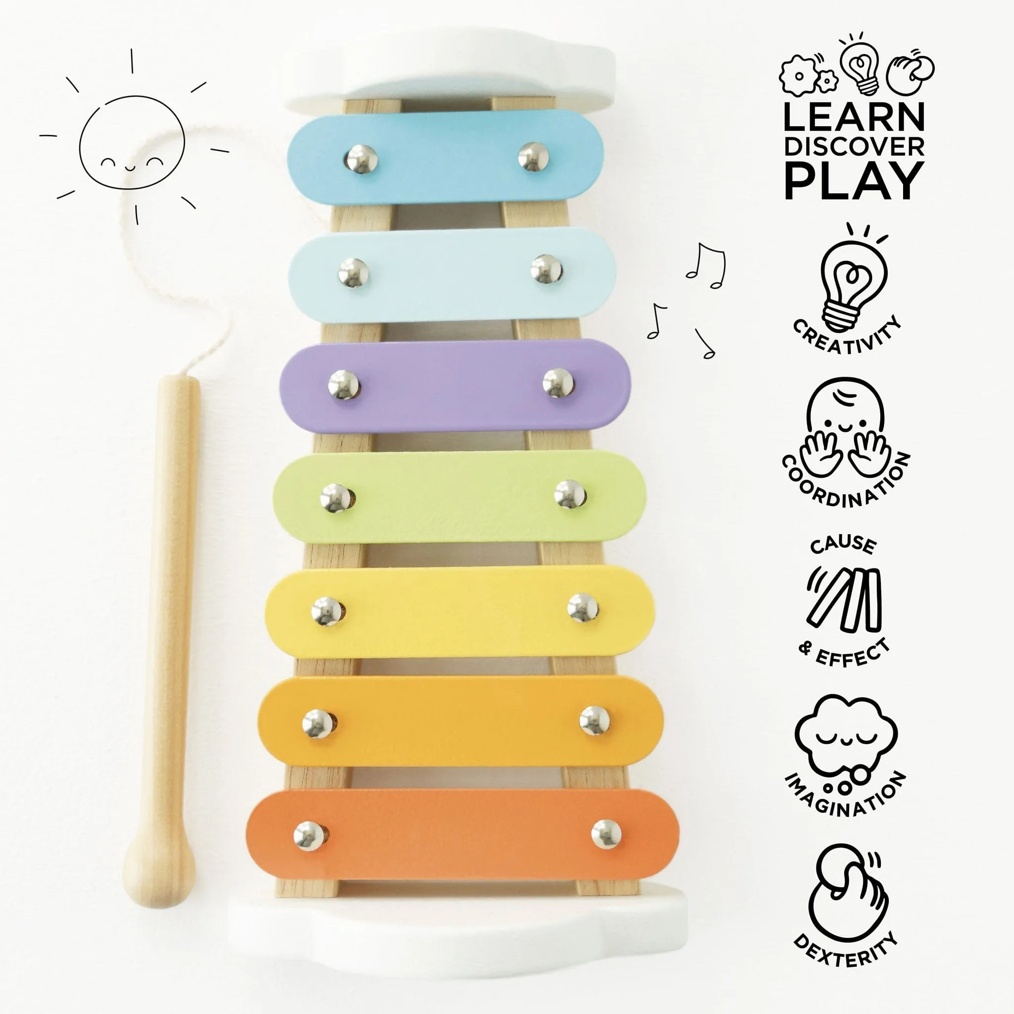 Rainbow Wooden Xylophone