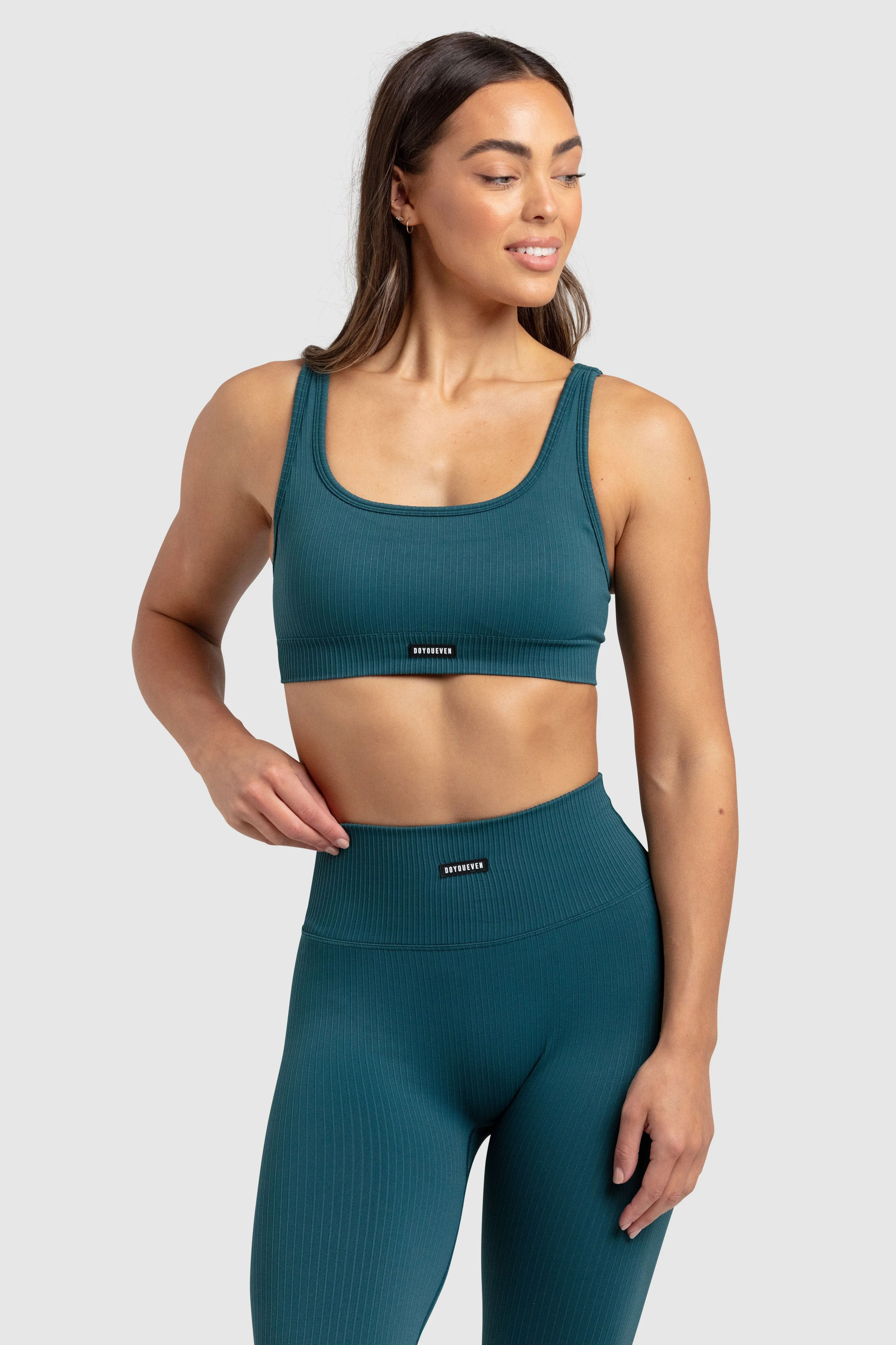 Ribbed Seamless Crop - Forest Green