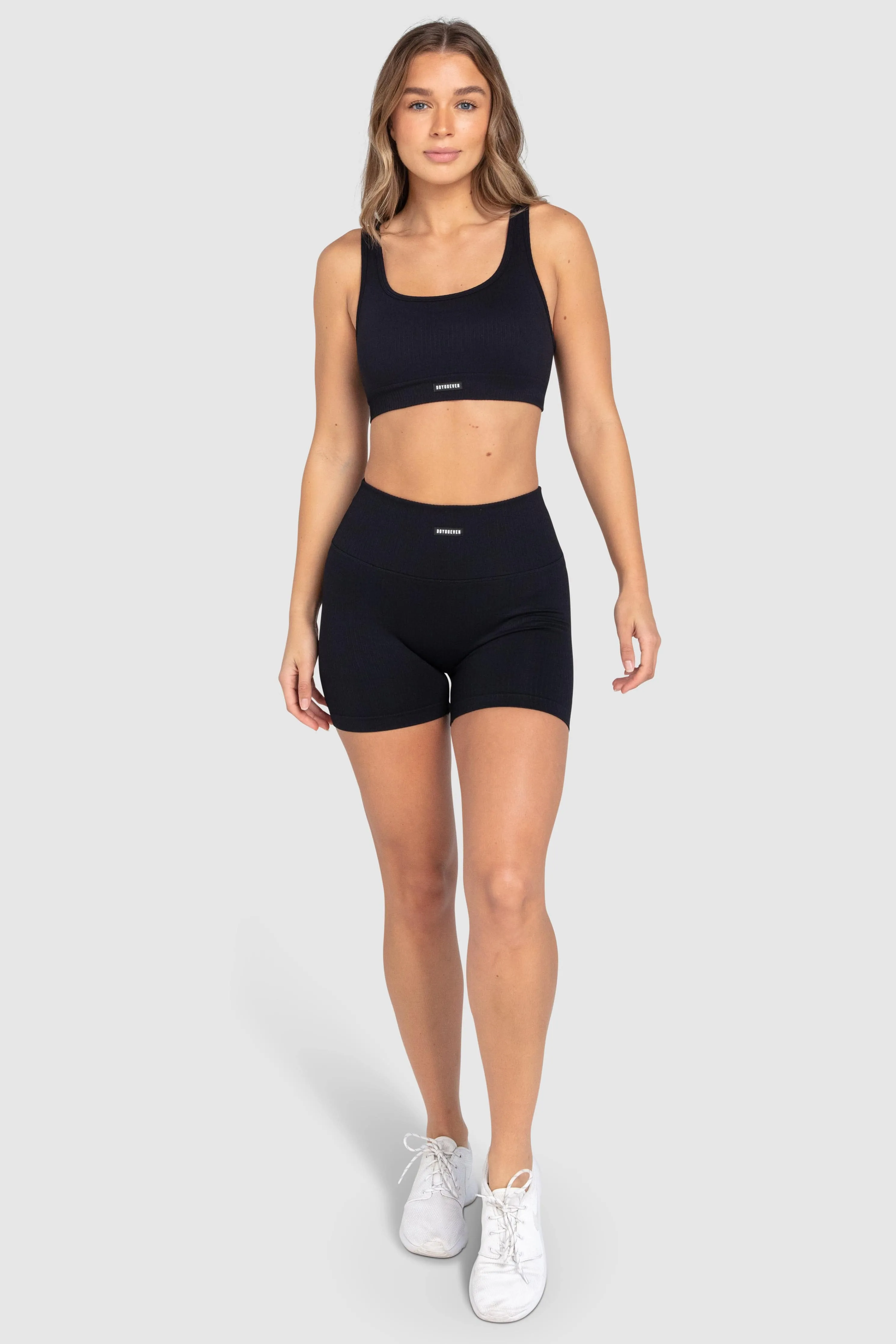 Ribbed Seamless Crop - Midnight Black