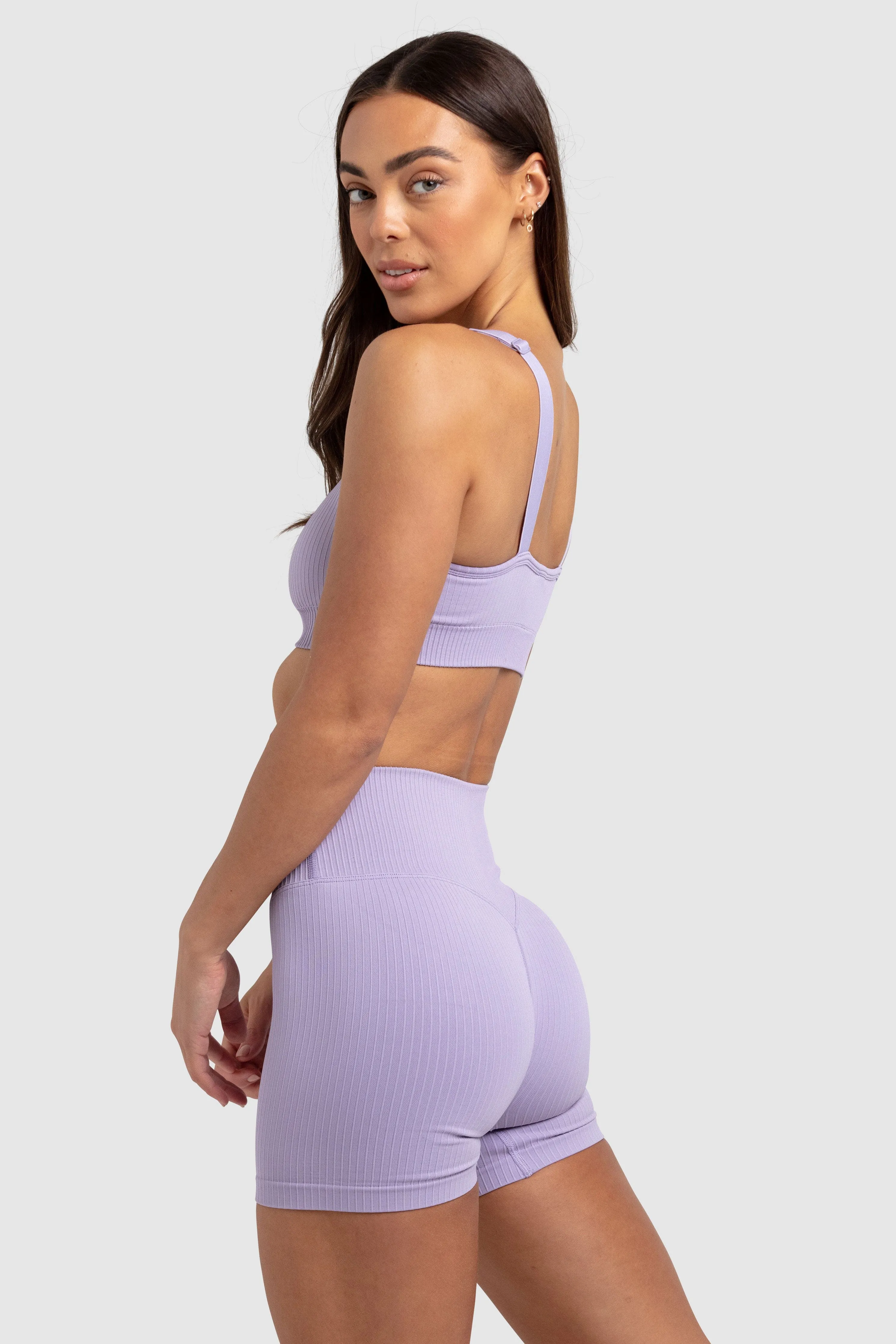 Ribbed Seamless Crop - Soft Purple