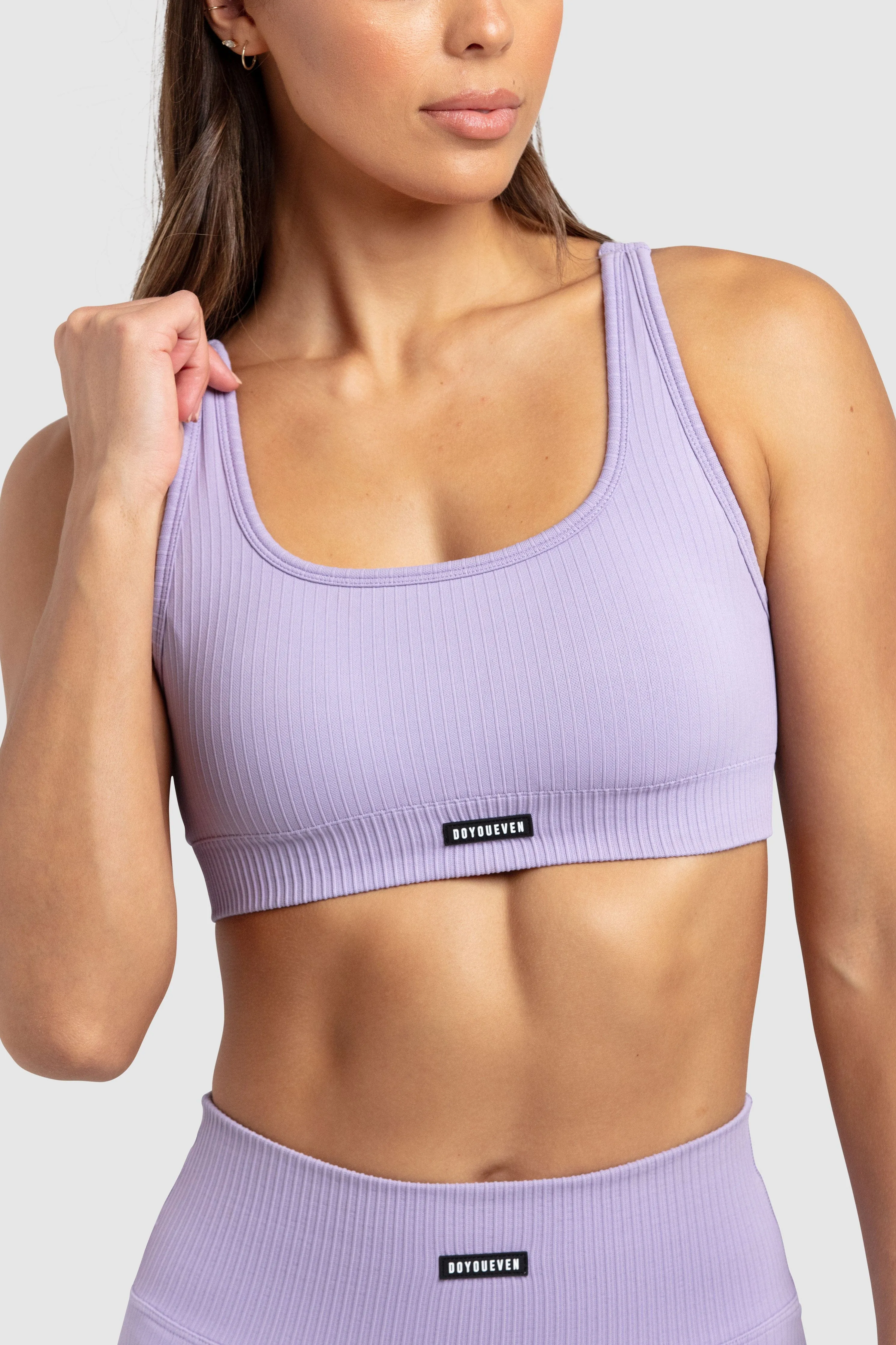 Ribbed Seamless Crop - Soft Purple