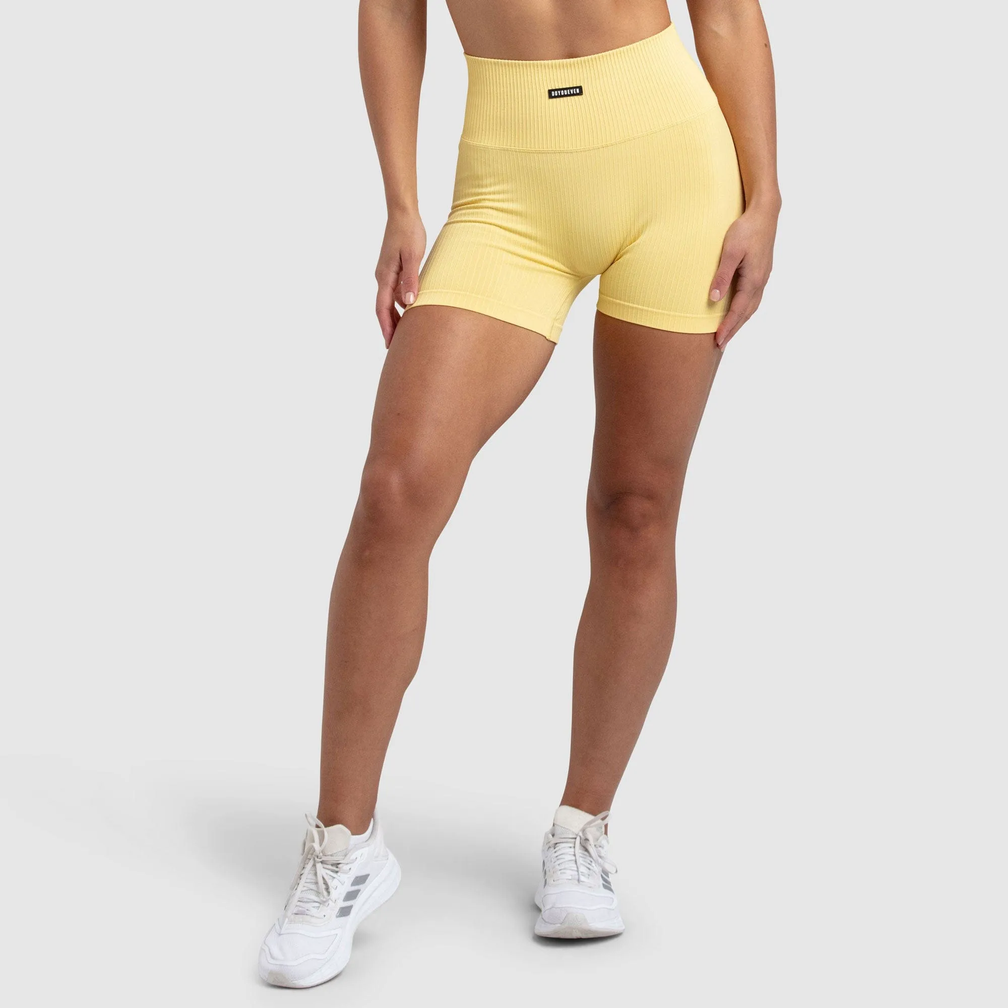 Ribbed Seamless Shorts - Canary Yellow