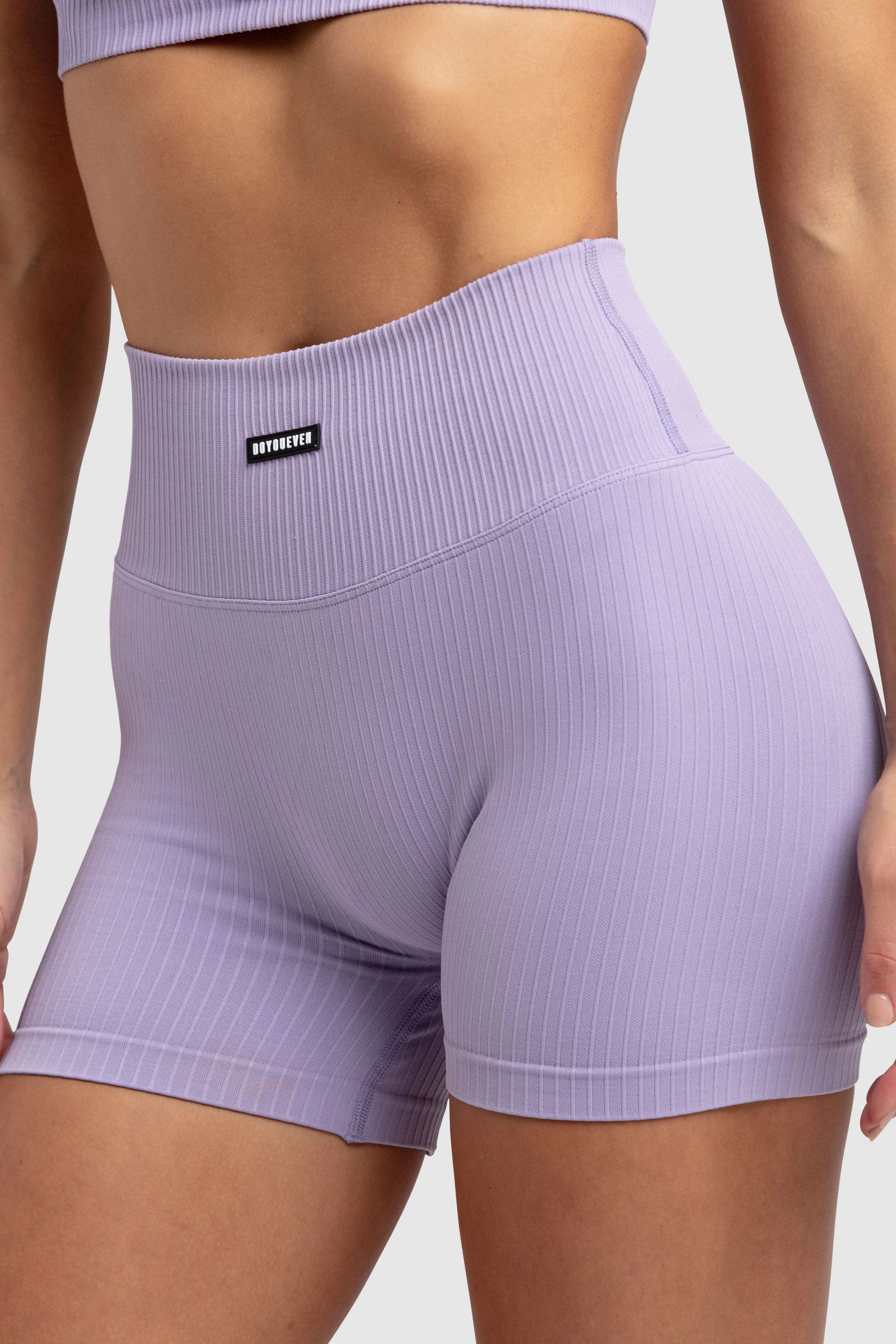 Ribbed Seamless Shorts - Soft Purple