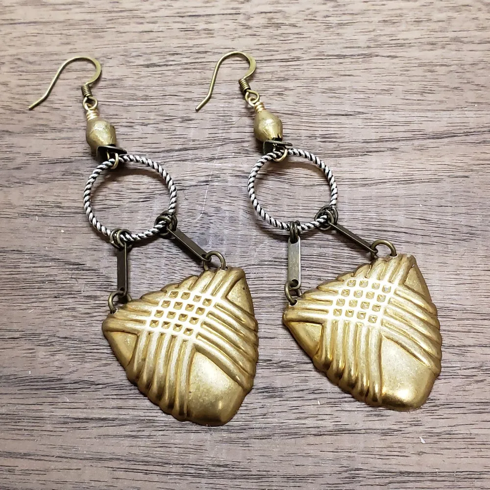 Shielded Mixed Metal Earrings