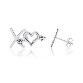 Silver Stud Earrings - XO