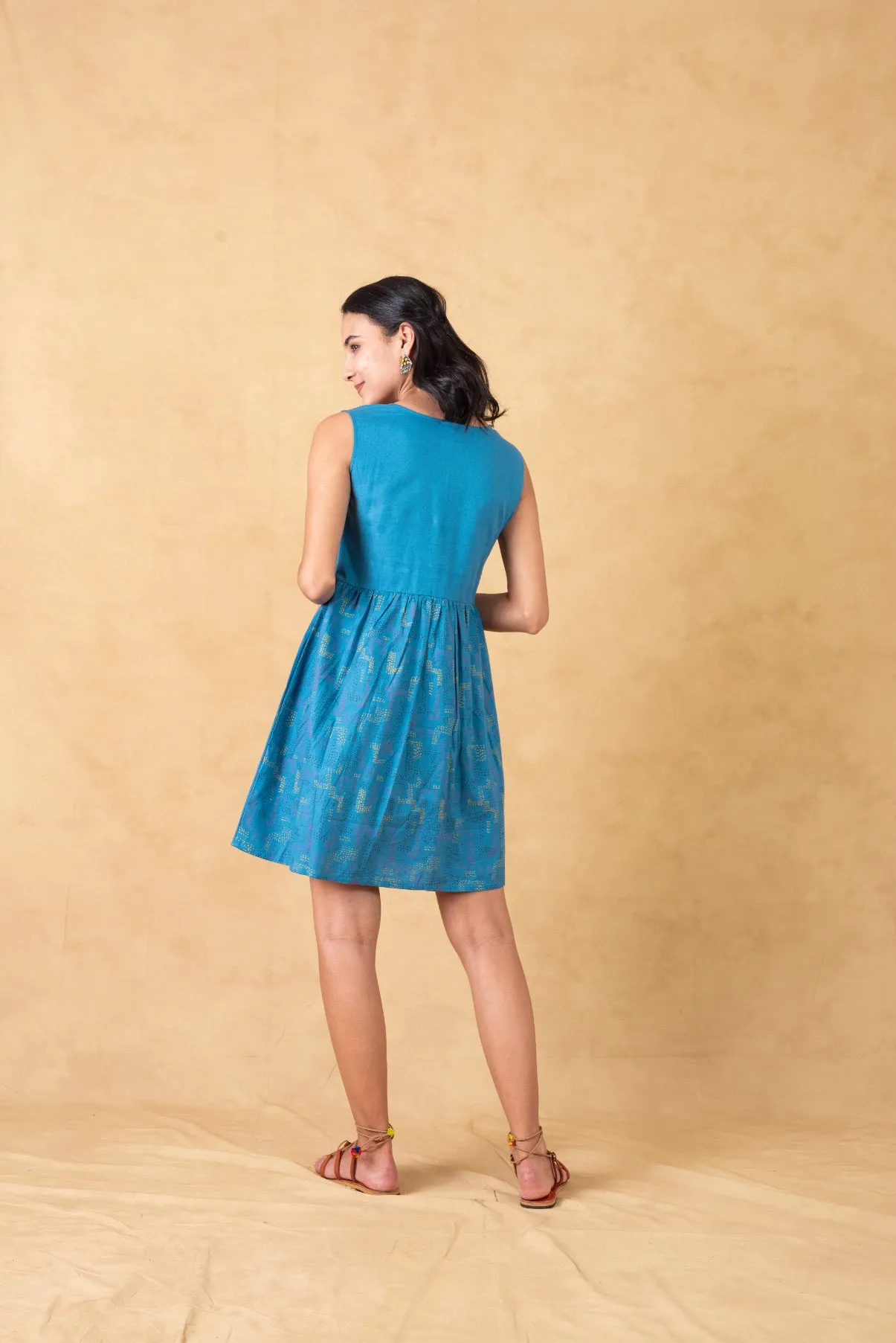 Skater Dress With Embroidered Yoke